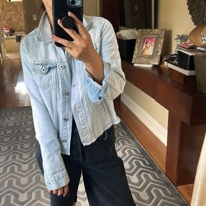 Light washed lucky brand tomboy trucker jacket